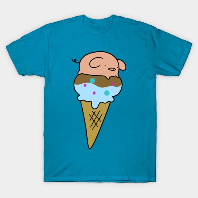 Pig Icecream Cone T-Shirt by saradaboru